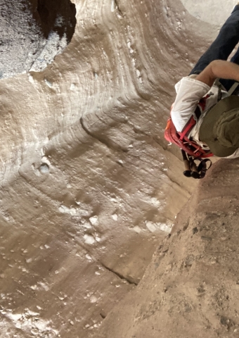 Hiking up a ladder
